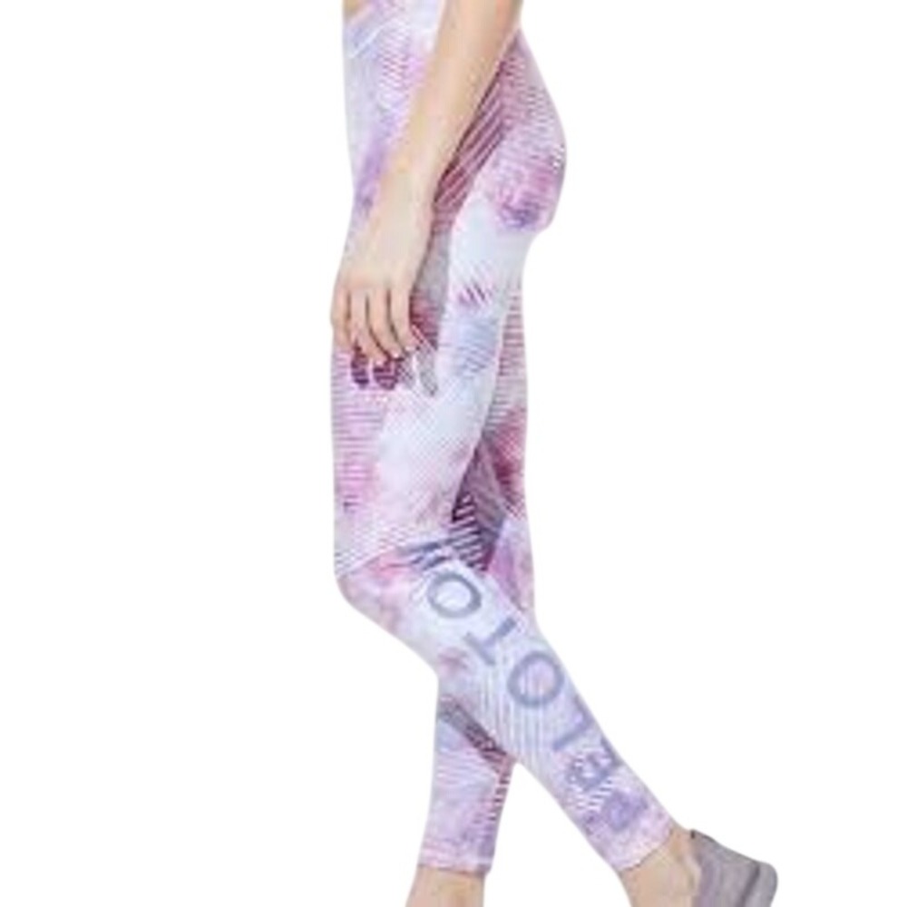 Peloton X Terez Leggings Pink & Gray Geometric Print Style 2539 - Approx. Medium